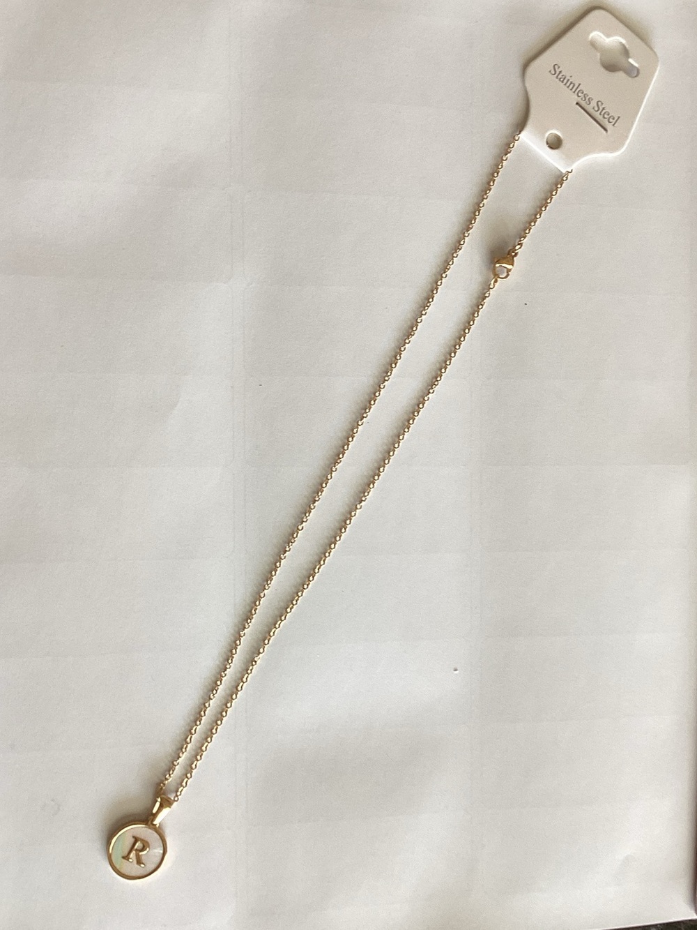 Initial R Pendant Necklace - Gold